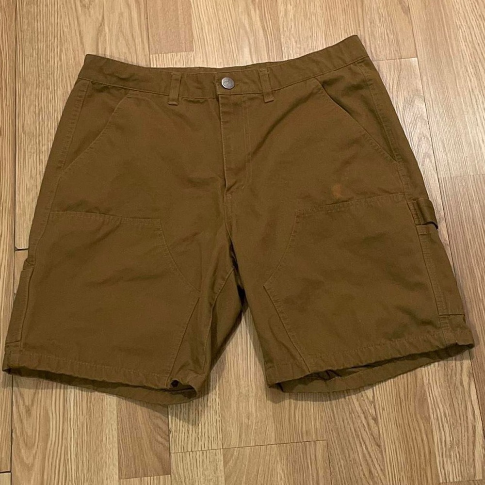 Forever 21 Ford Men’s 32 Carpenter Shorts Brown Canvas Utility Work Patch